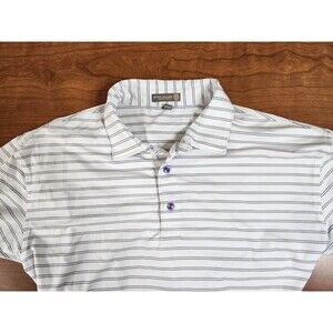 Peter Millar Summer Comfort Mens Short Sleeve Polo Purple Stripes Size XL